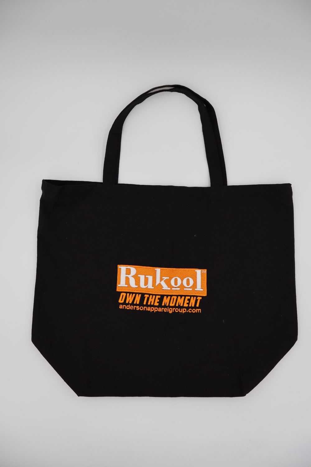 RUKool Own the Moment Sleek Zippered Canvas Black Tote Bag