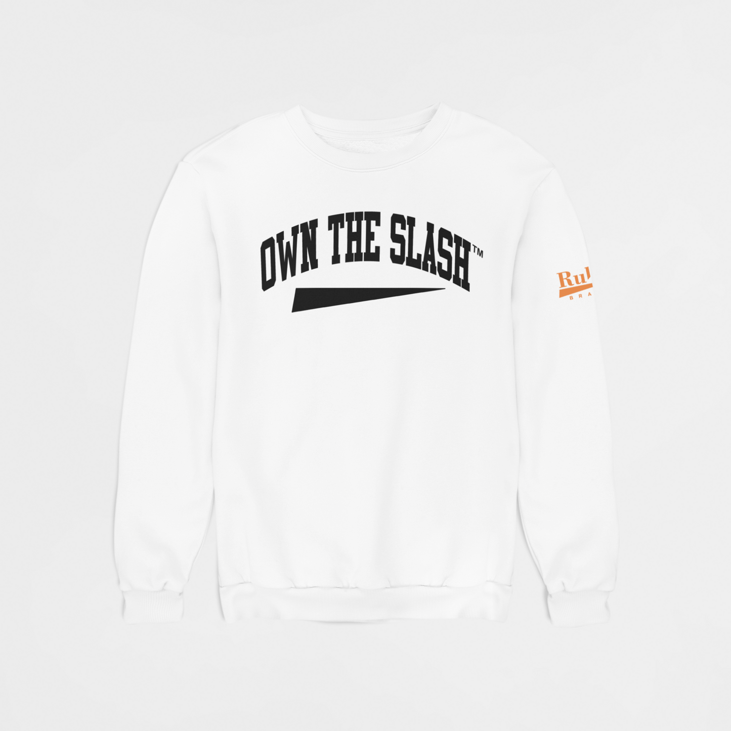 Own The Slash White/Black Crewneck Sweatshirt