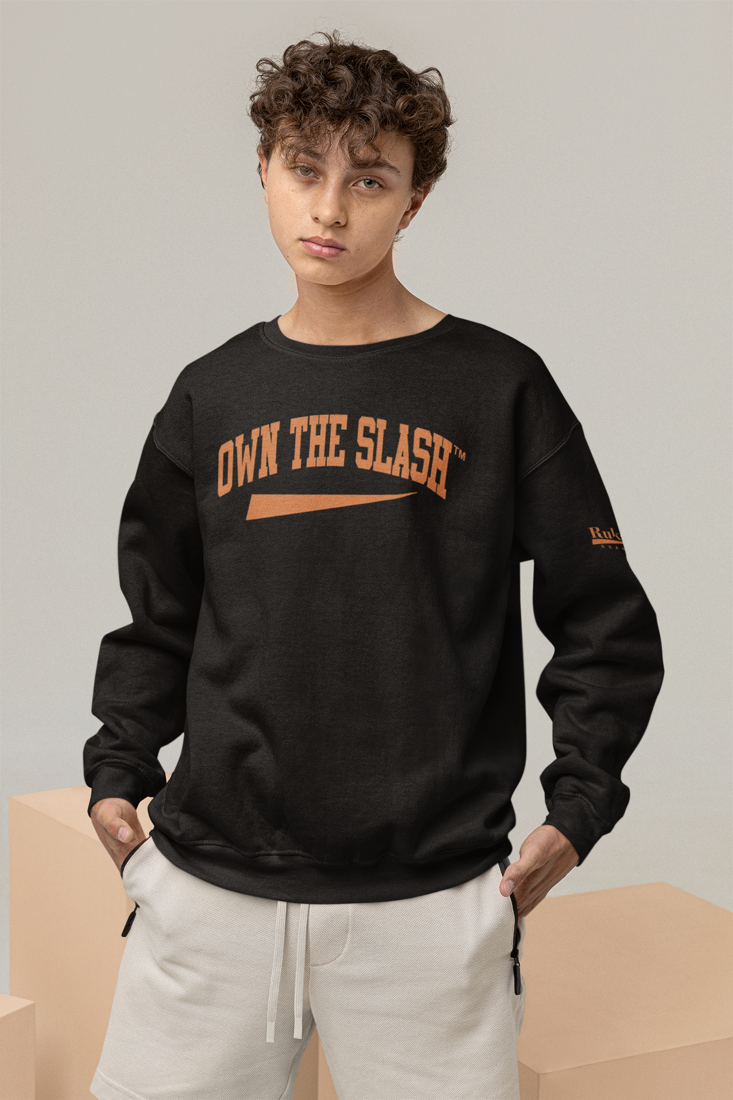 Own The Slash Black/Orange Crewneck Sweatshirt