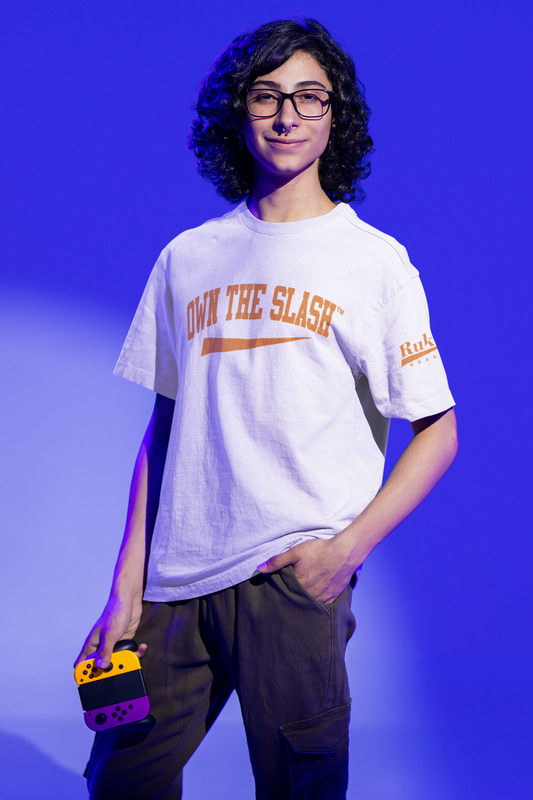Own the Slash White/Orange T-shirt
