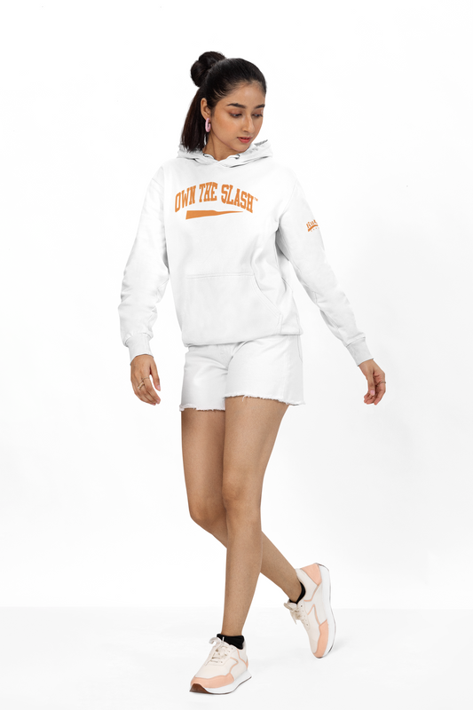 Own the Slash White/Orange Hoodie