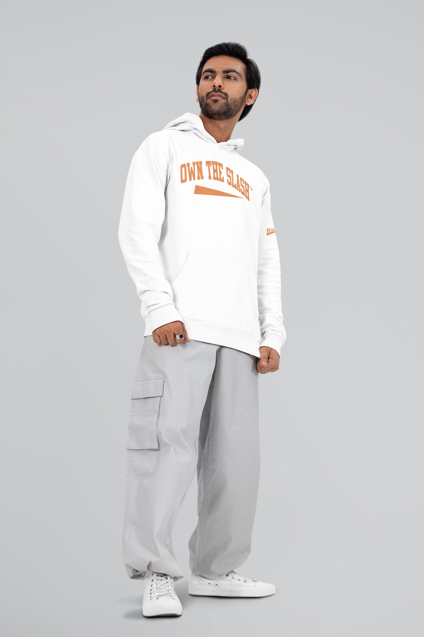 Own the Slash White/Orange Hoodie