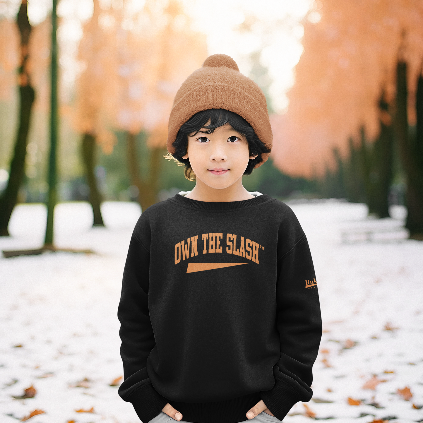Own The Slash Black/Orange Crewneck Sweatshirt