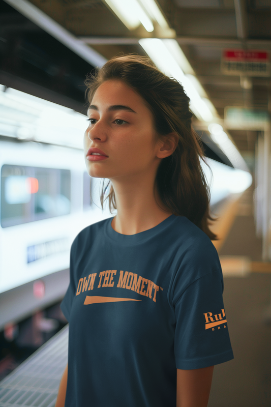 Own the Moment Navy/Orange T-Shirt