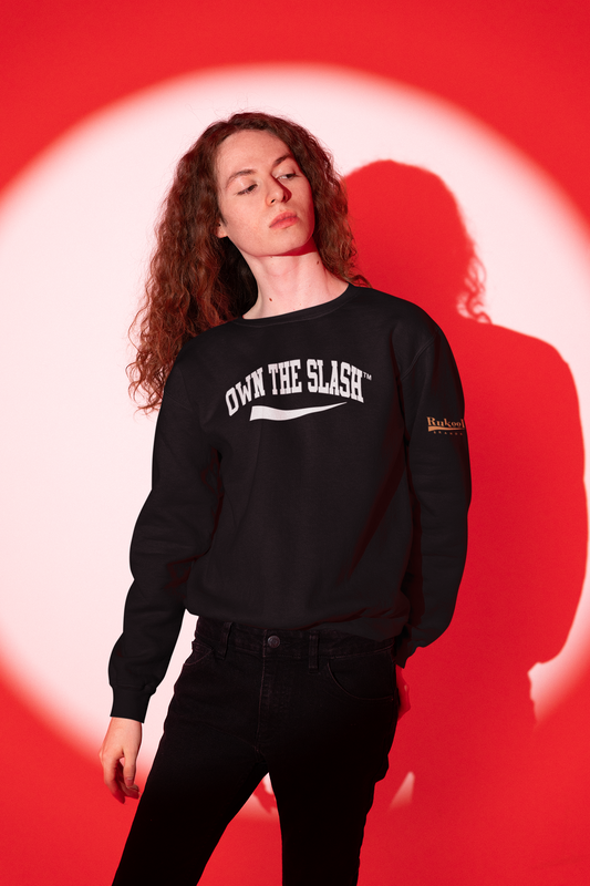 Own The Slash Black/White Crewneck Sweatshirt