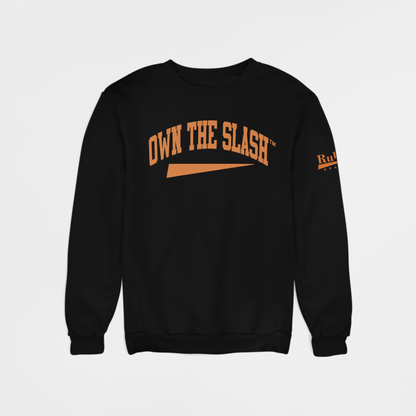 Own The Slash Black/Orange Crewneck Sweatshirt