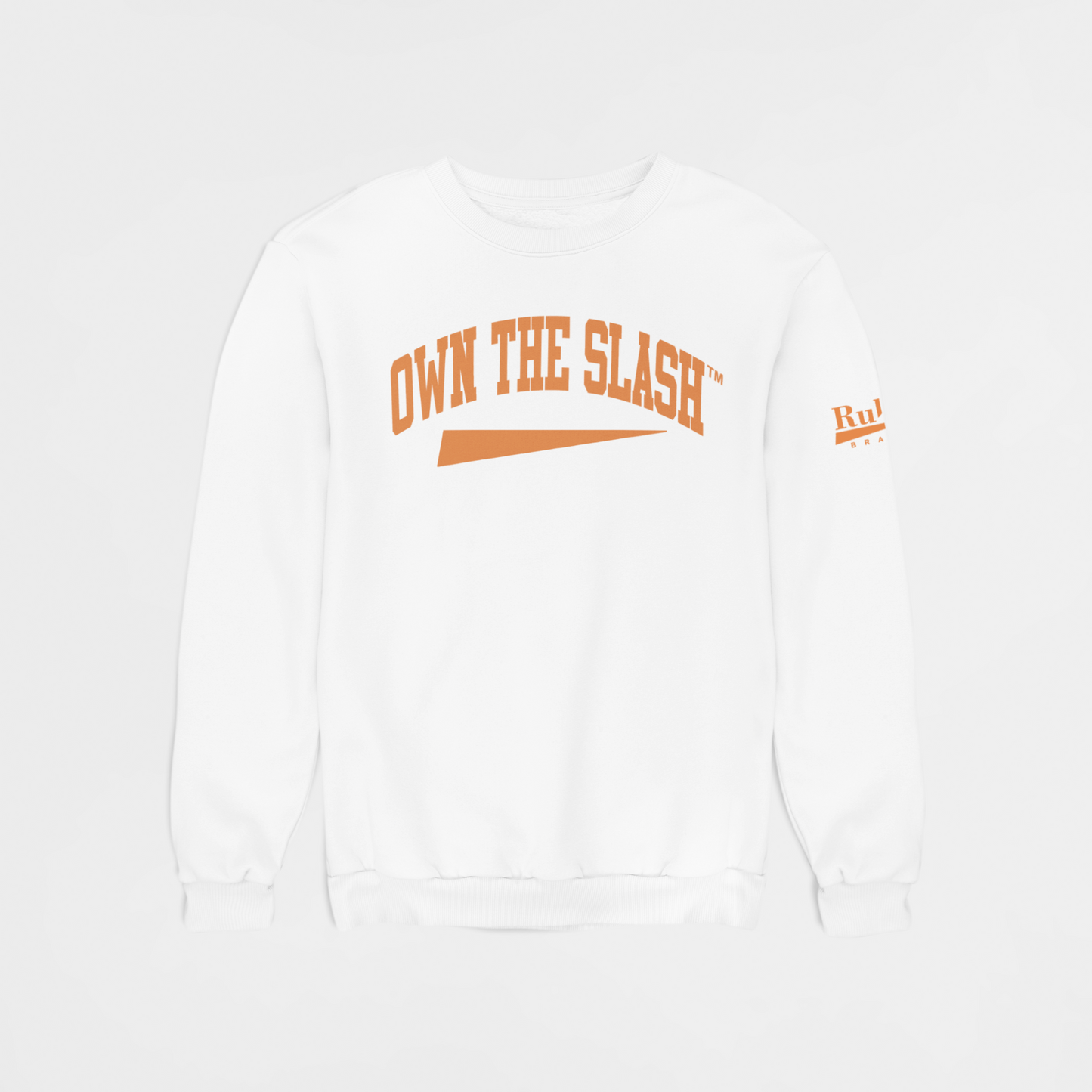 Own The Slash White/Orange Crewneck Sweatshirt