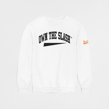 Own The Slash White/Black Crewneck Sweatshirt