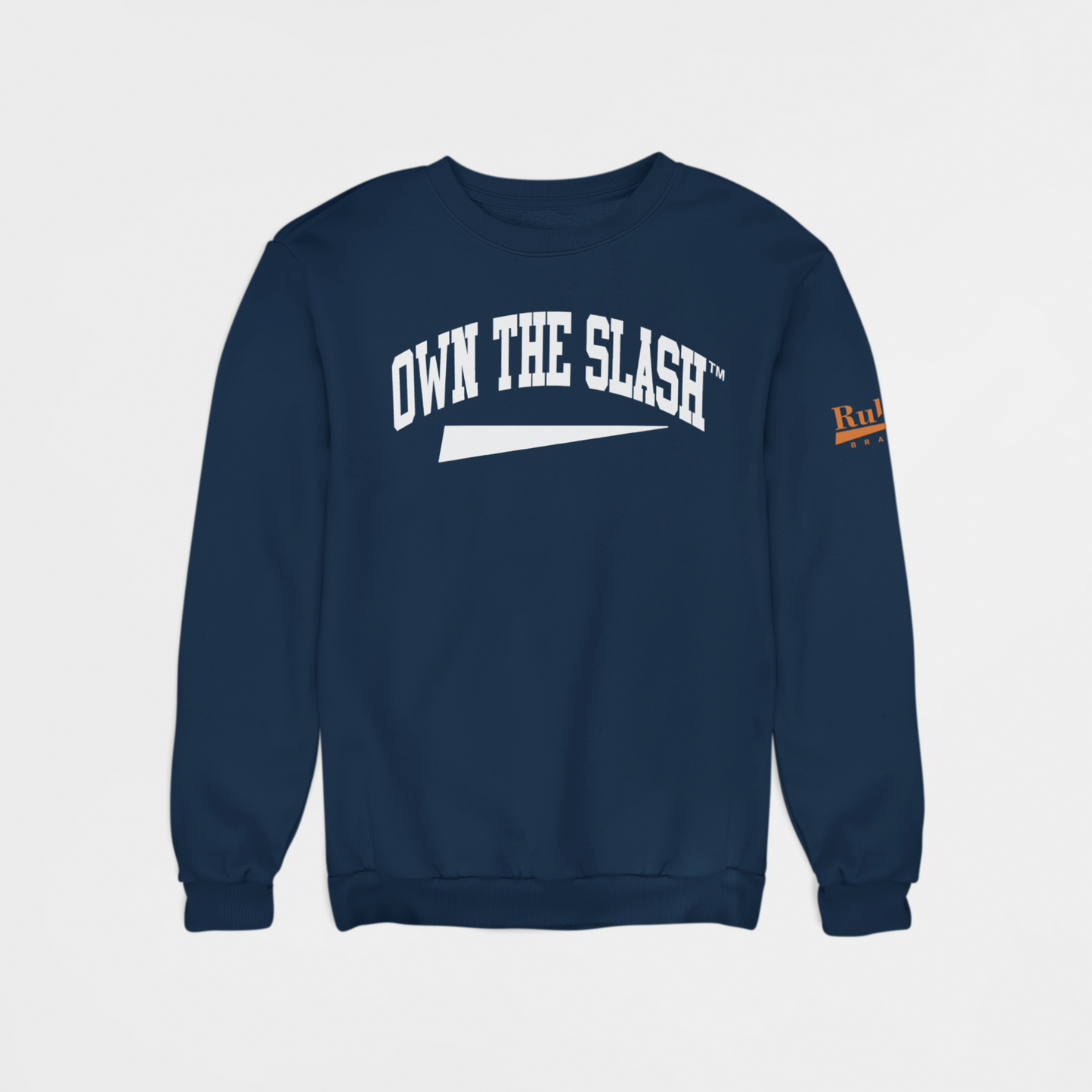 Own The Slash Navy/White Crewneck Sweatshirt