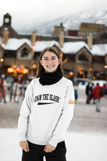Own The Slash White/Black Crewneck Sweatshirt