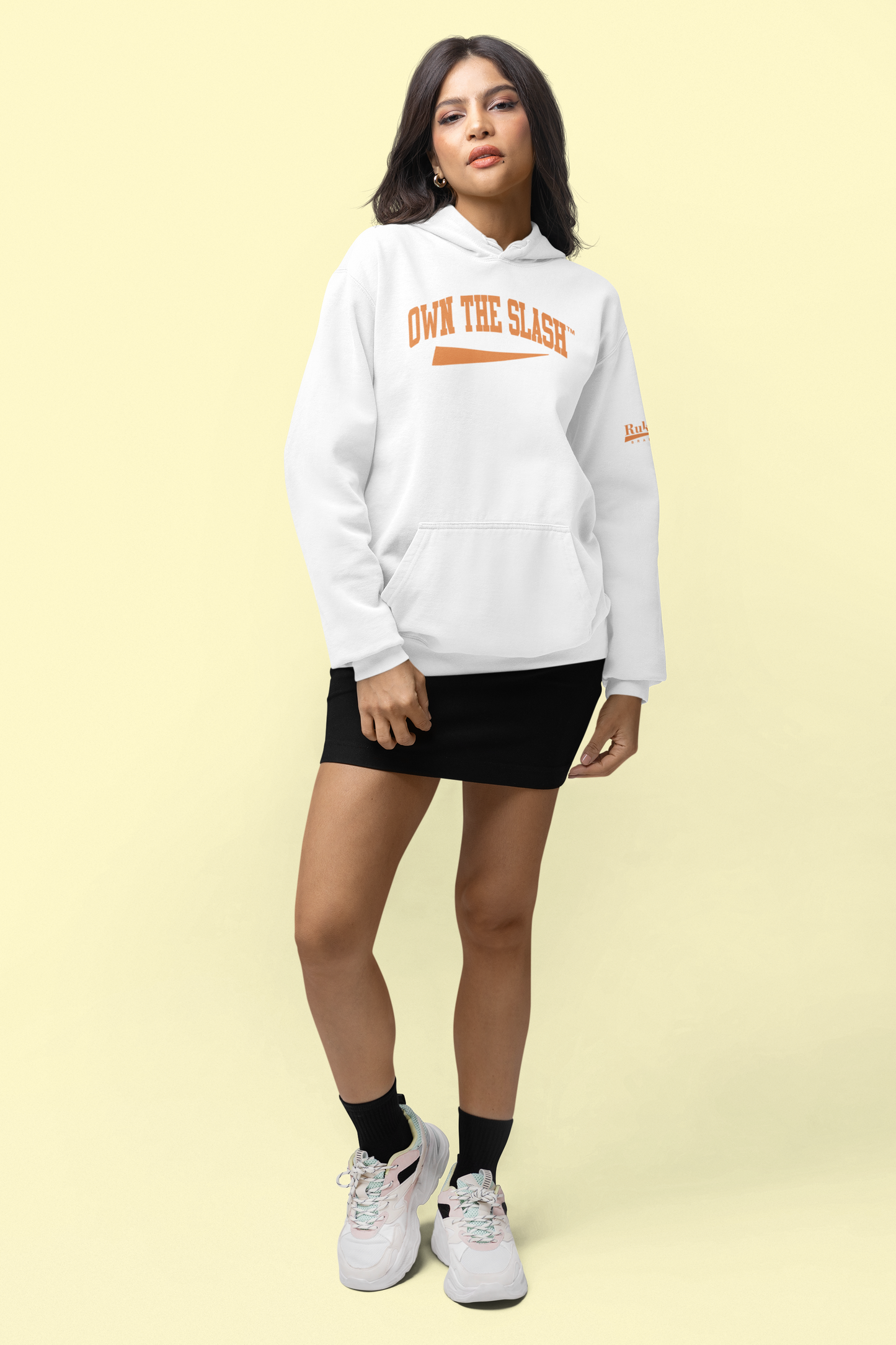 Own the Slash White/Orange Hoodie