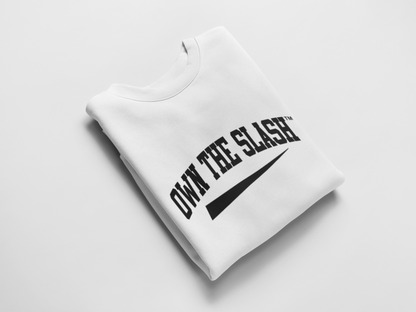Own The Slash White/Black Crewneck Sweatshirt