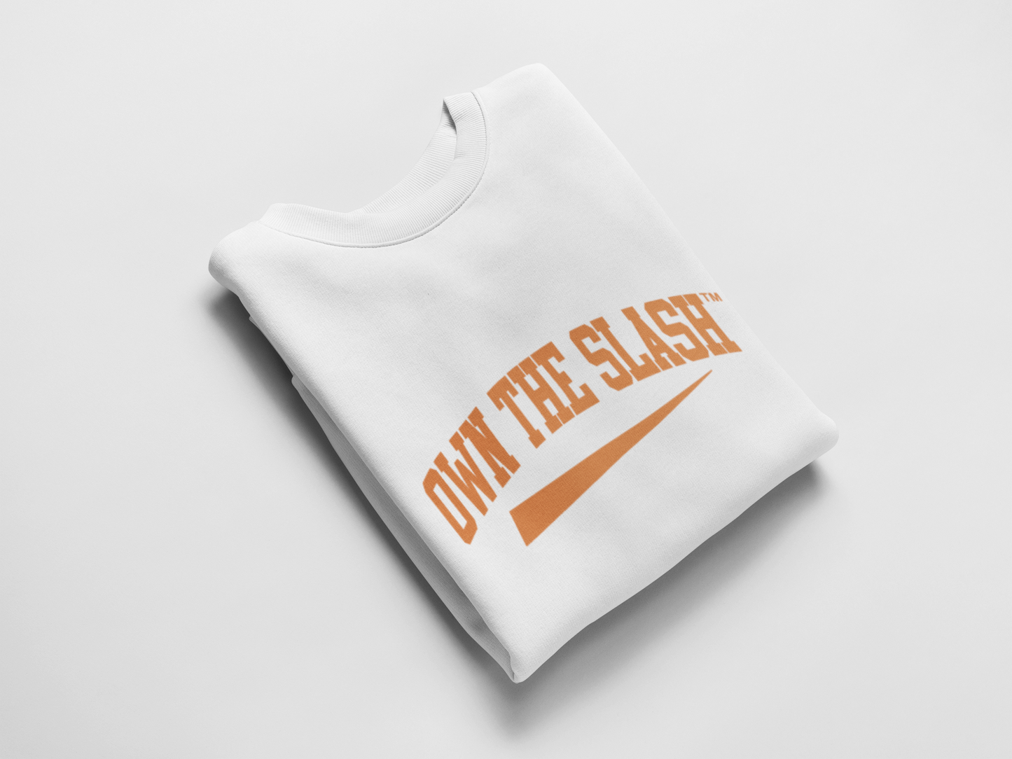 Own The Slash White/Orange Crewneck Sweatshirt
