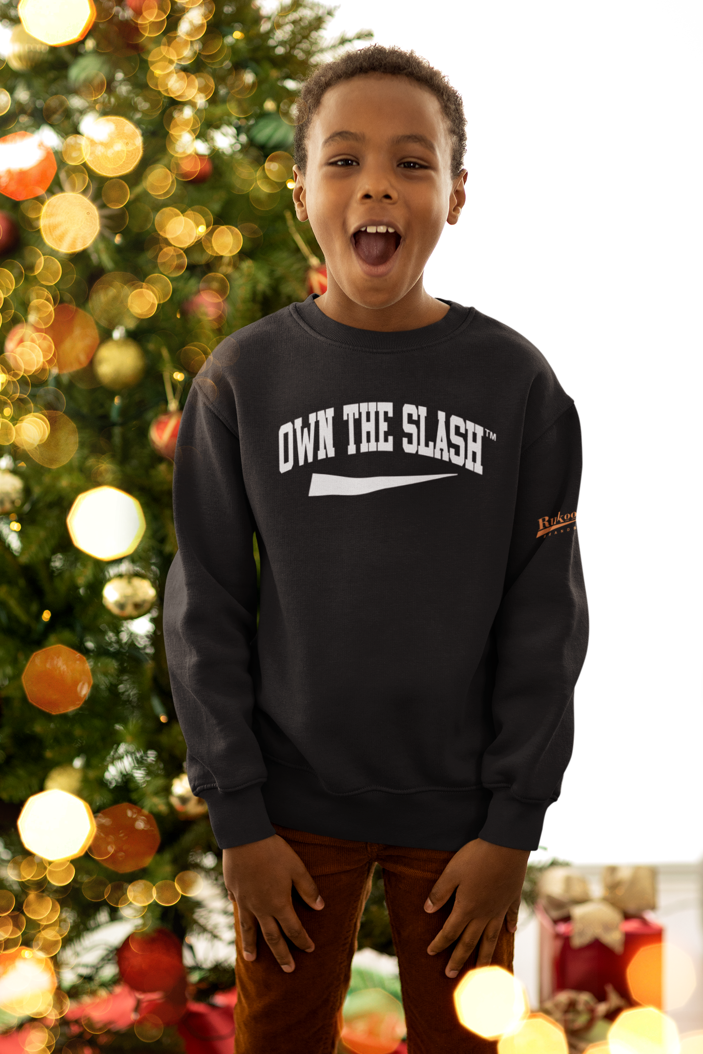 Own The Slash Black/White Crewneck Sweatshirt