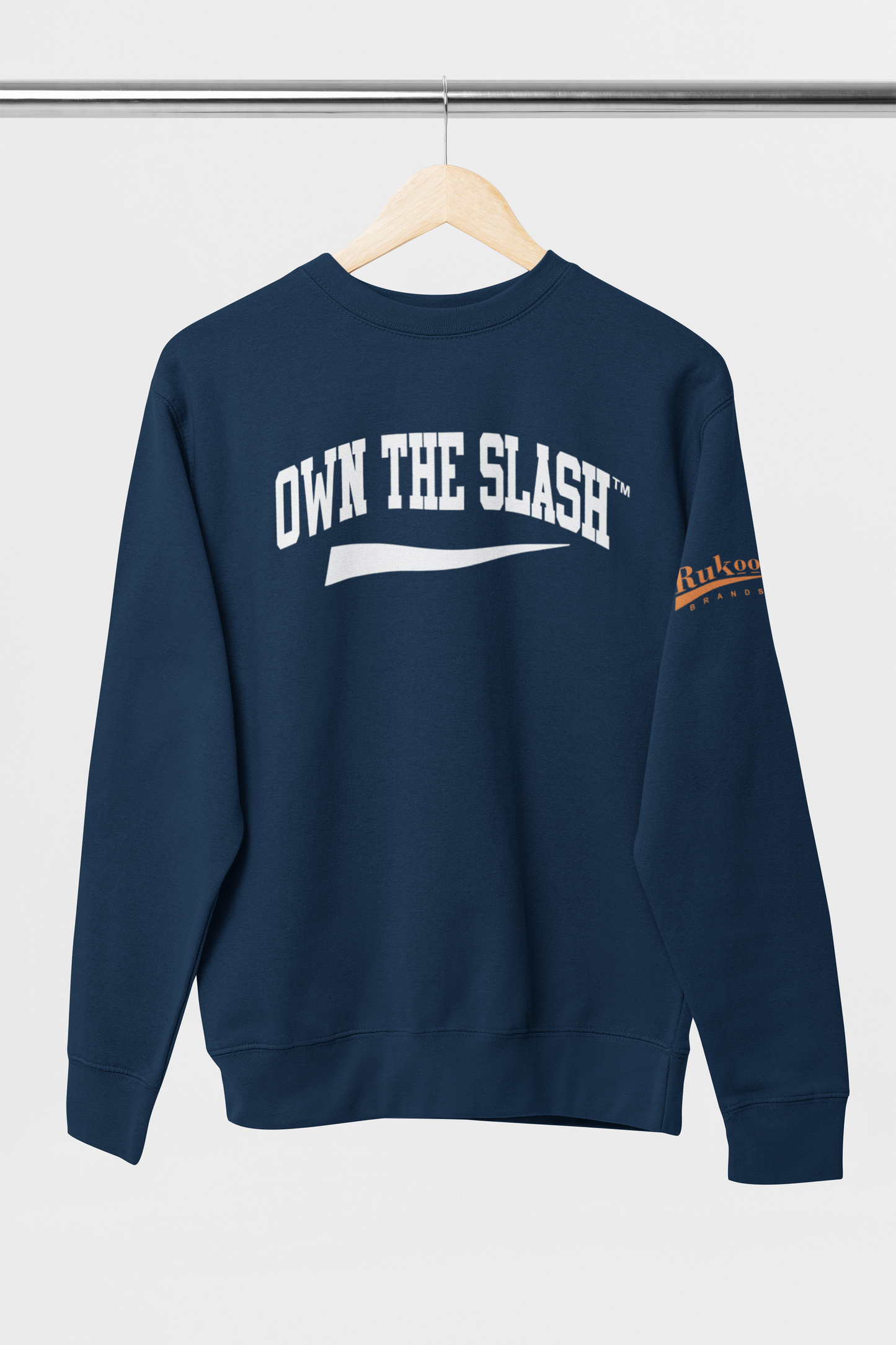 Own The Slash Navy/White Crewneck Sweatshirt
