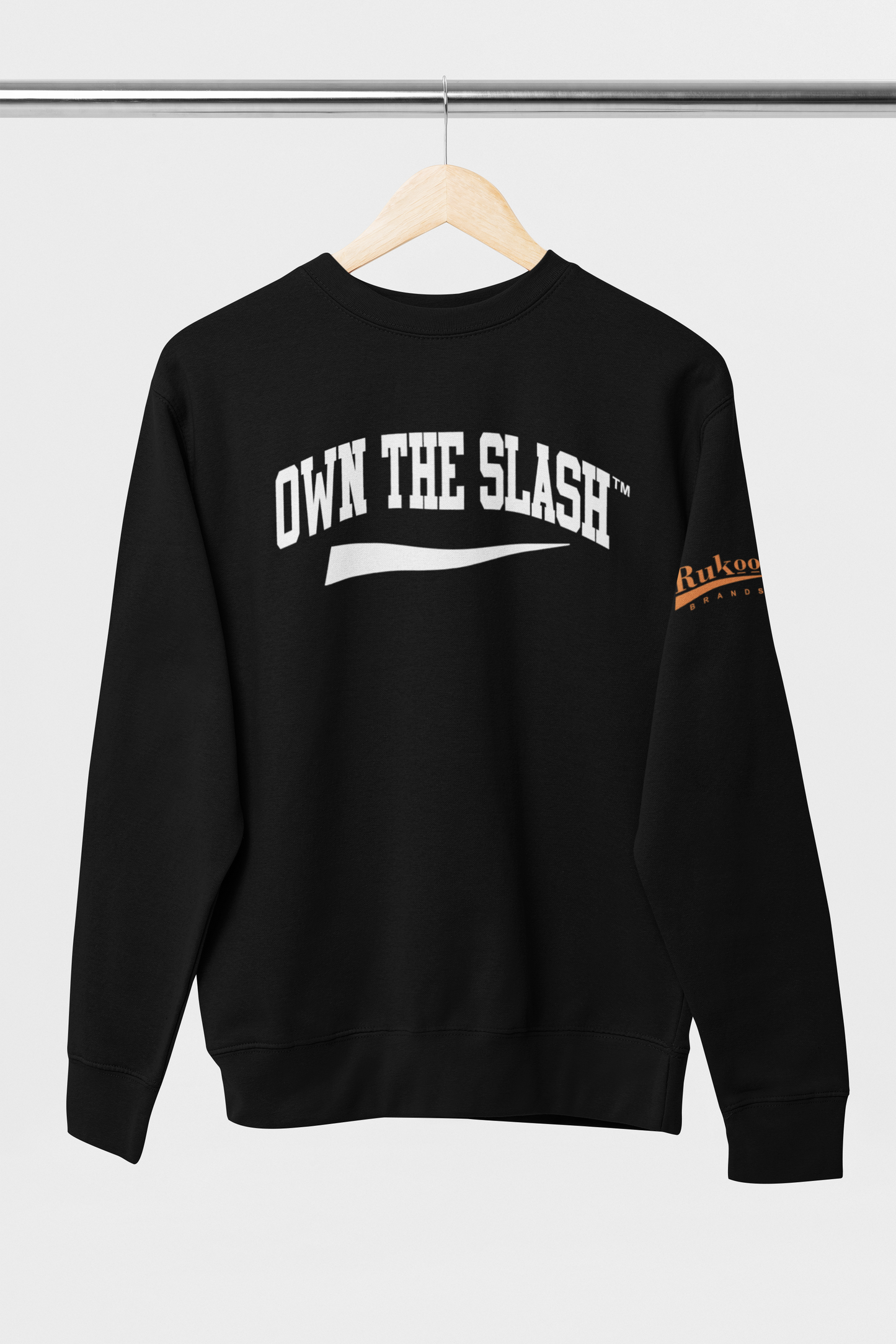 Own The Slash Black/White Crewneck Sweatshirt