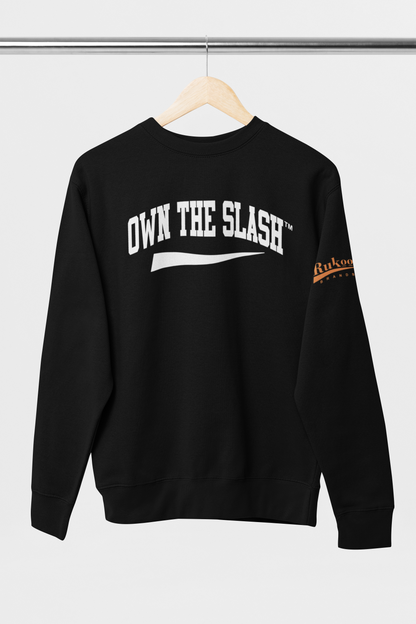Own The Slash Black/White Crewneck Sweatshirt