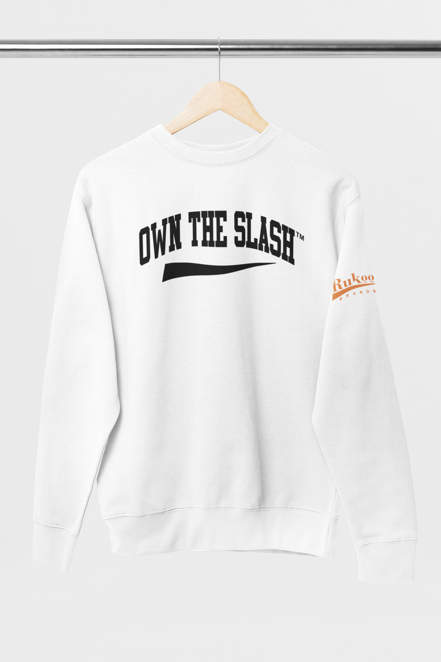 Own The Slash White/Black Crewneck Sweatshirt