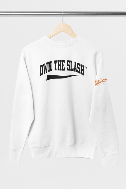 Own The Slash White/Black Crewneck Sweatshirt
