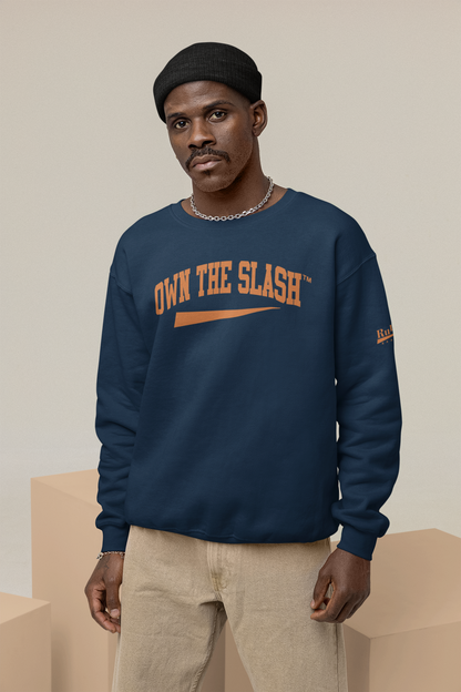 Own The Slash Navy/Orange Crewneck Sweatshirt