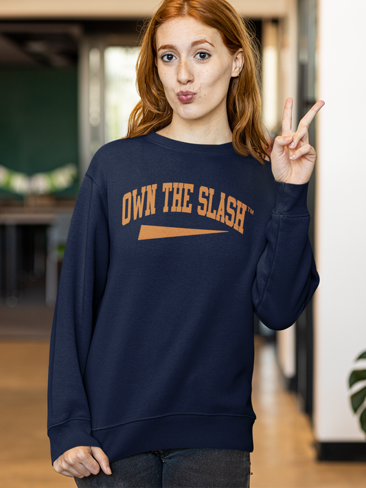 Own The Slash Navy/Orange Crewneck Sweatshirt