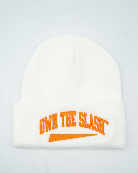 Own the Slash White/Orange Beanies