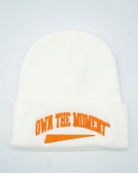 Own the Moment White/Orange Beanies