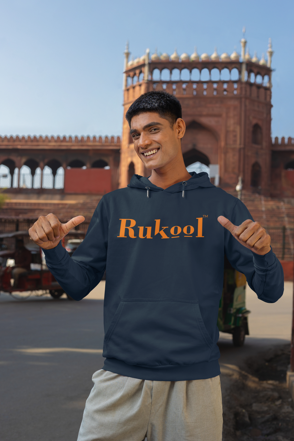 RUKool Large Letters Navy Hoodie
