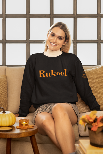 RUKool Large Letters Black Crewneck Sweatshirt