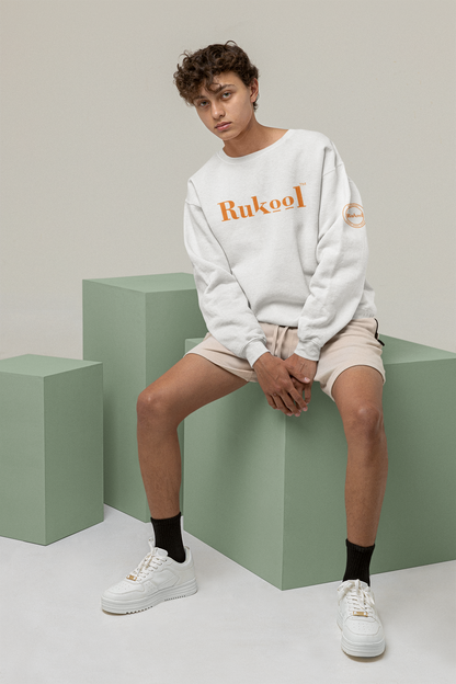 RUKool Large Letters White Crewneck Sweatshirt