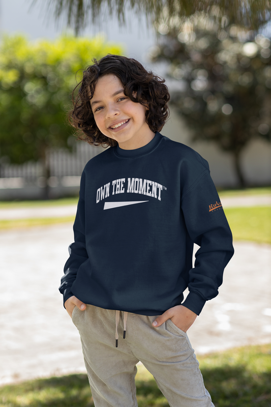 Own The Moment Navy/White Crewneck Sweatshirt
