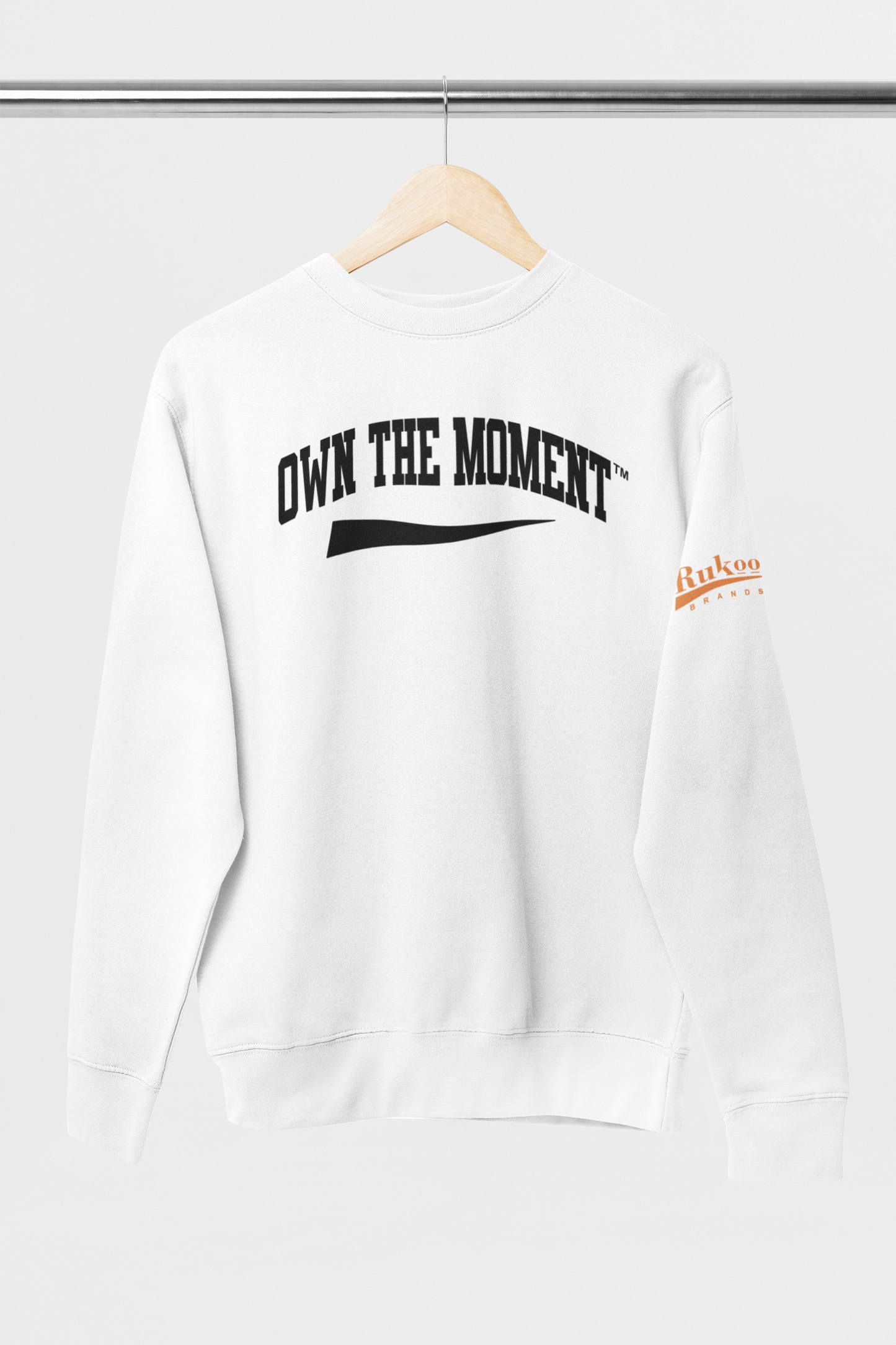 Own The Moment White/Black Crewneck Sweatshirt