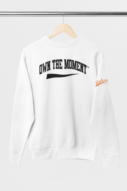 Own The Moment White/Black Crewneck Sweatshirt