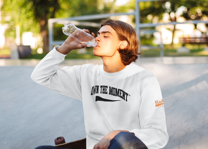 Own The Moment White/Black Crewneck Sweatshirt