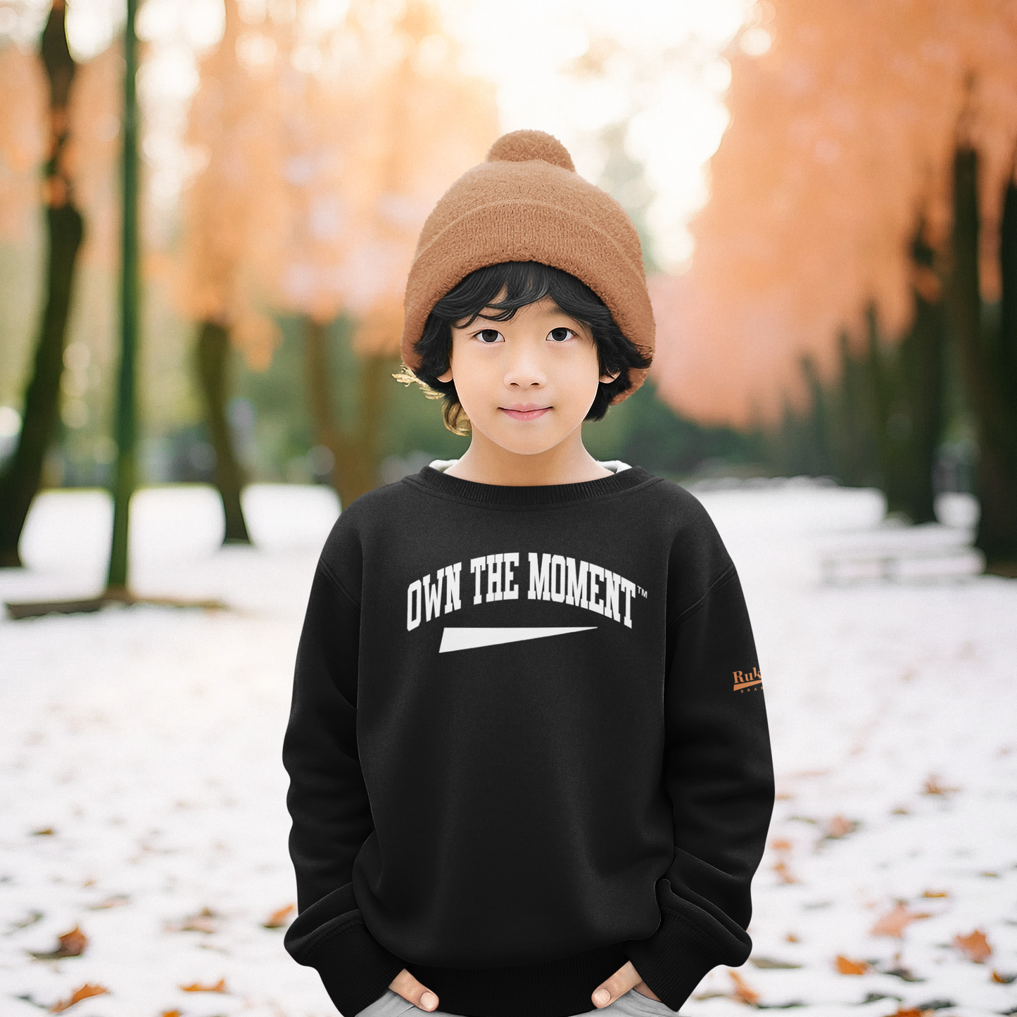 Own The Moment Black/White  Crewneck Sweatshirt