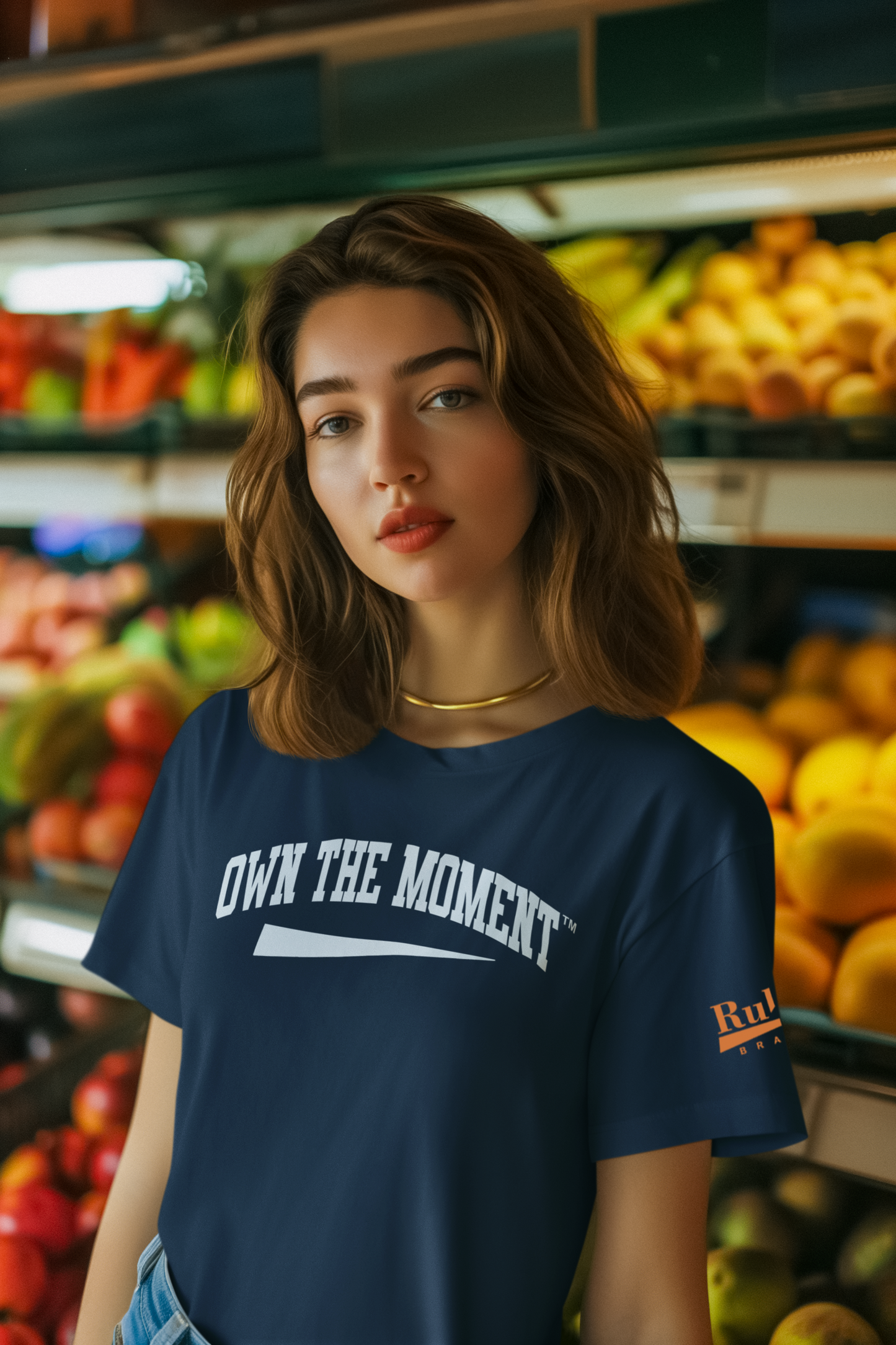 Own the Moment Navy/Orange T-Shirt